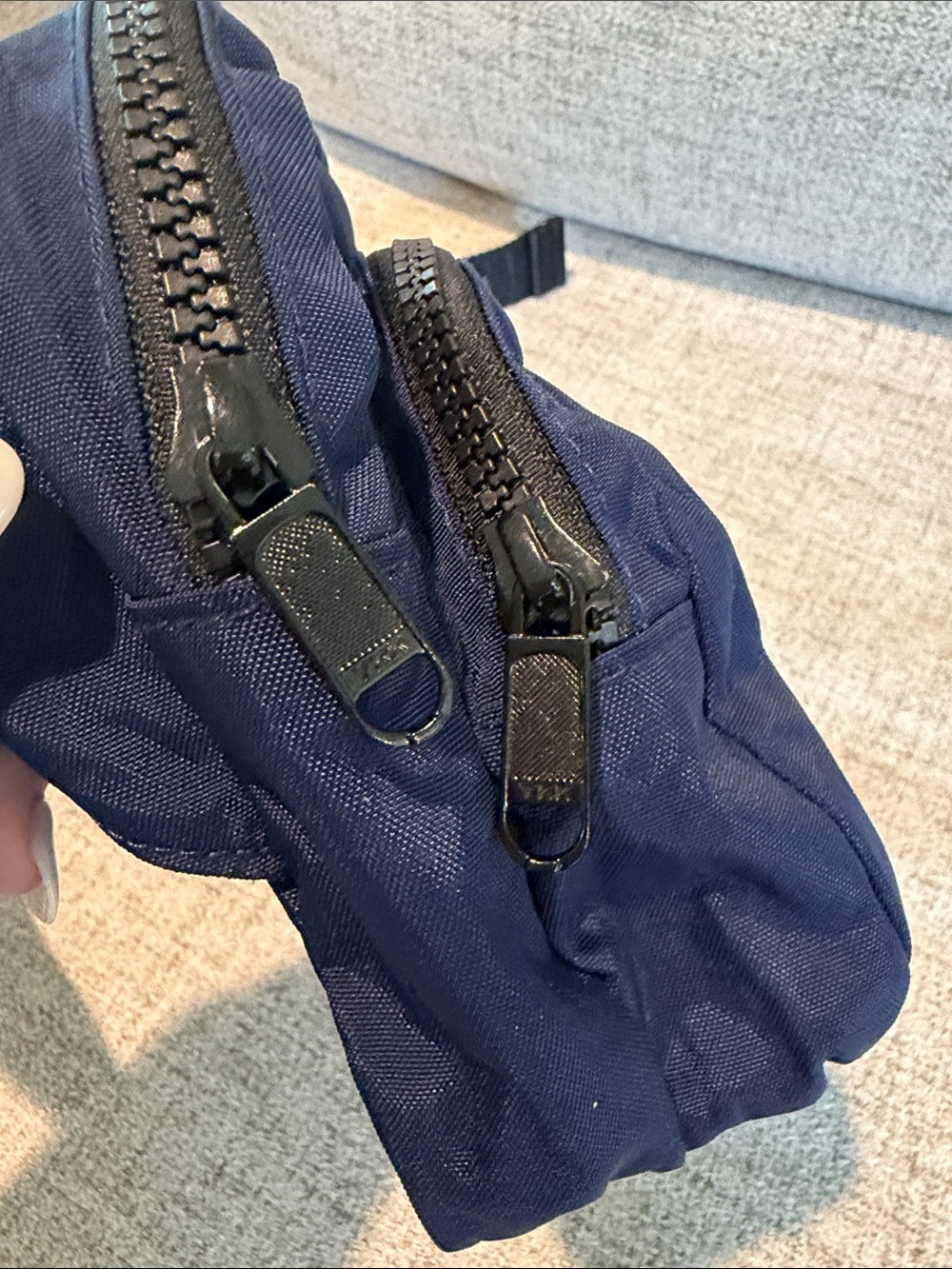 Baggu Belt Bag “Lost City Books” Blue Gently Used Clean View 2